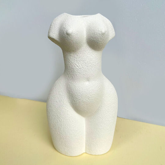 Velve Vază Decorativă Ceramică Alb 23cm 1buc