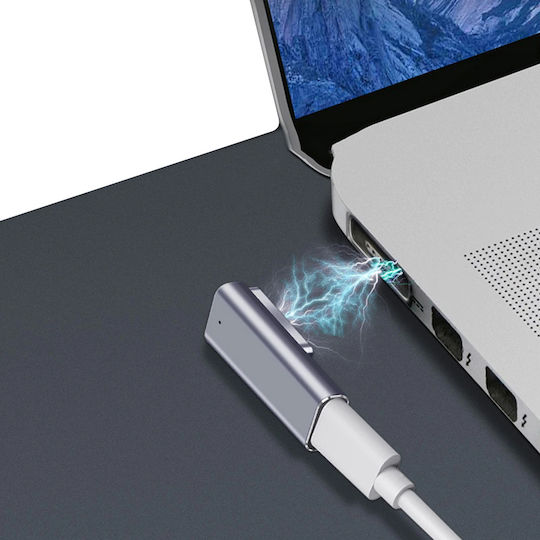 Μαγνητικός Προσαρμογέας Usb-c Magsafe 2 Macbook Air Pro Ασημί
