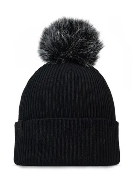 Pom Pom Beanie Unisex Beanie Knitted in Black color