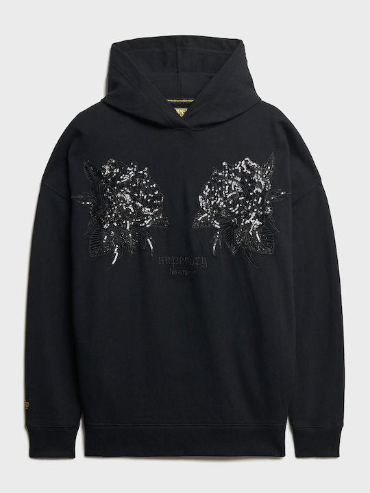 Women's Sweatshirt Hooded Black