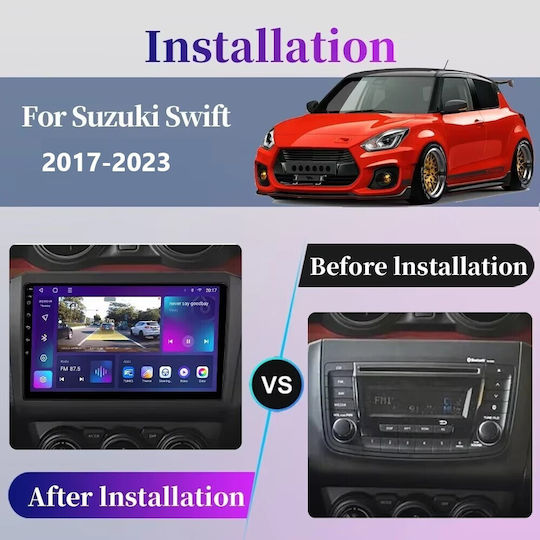 Auto-Audiosystem für Suzuki Swift 2017-2023 (Bluetooth/USB/WiFi/GPS/Apple-Carplay/Android-Auto) mit Touchscreen 9"