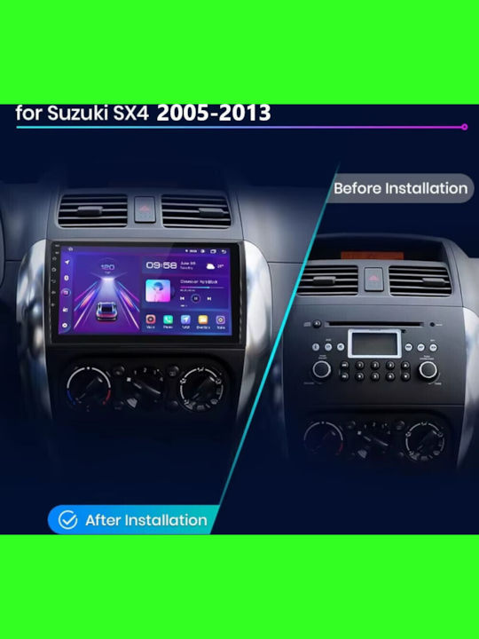 Car Audio System for Suzuki SX4 2005-2013 (Bluetooth/USB/WiFi/GPS/Apple-Carplay/Android-Auto) with Touch Screen 9"
