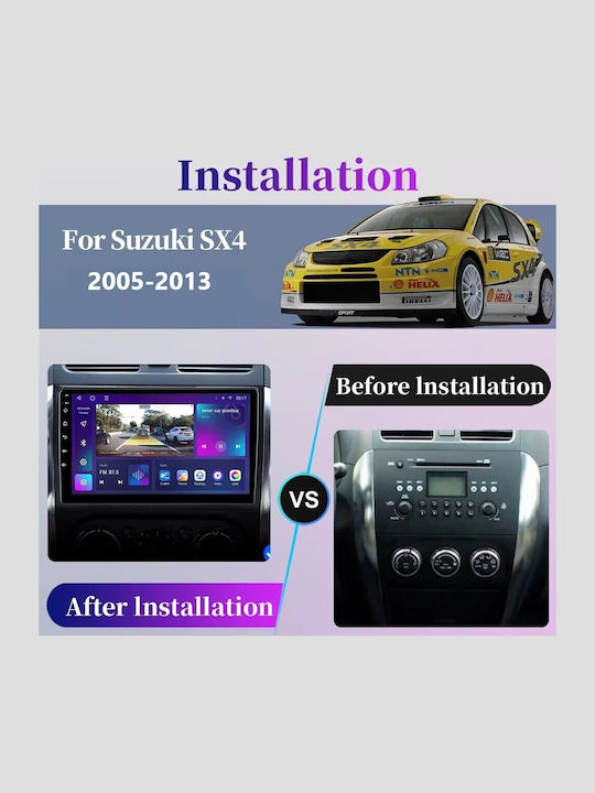 Car Audio System for Suzuki SX4 2005-2013 (Bluetooth/USB/WiFi/GPS/Apple-Carplay/Android-Auto) with Touch Screen 9"