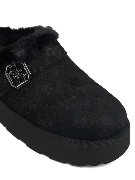 Mules with Chunky Heel in Black Color