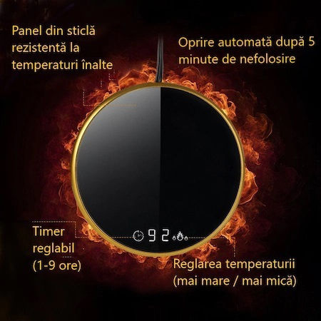 Smart Warmer Cană De Cafea Alte Băuturi Păstrând Băuturile Calde Ecran Lcd Butoane Tactile Roz