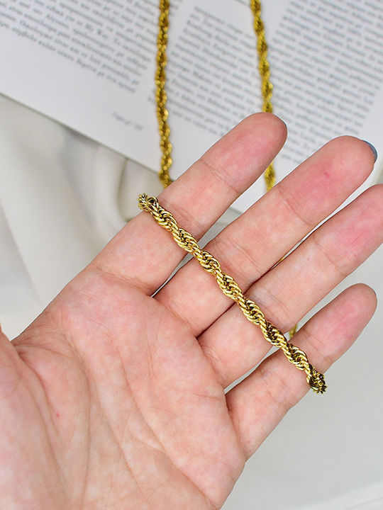 Awear Груба Спирална Веригa за Врат от Неръждаема Стомана с Златно Покритие