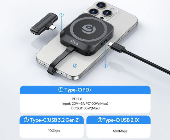Ulanzi Case for Hard Drive M.2 SATA III with Connection USB 3.2 USB 2.0 Type-C