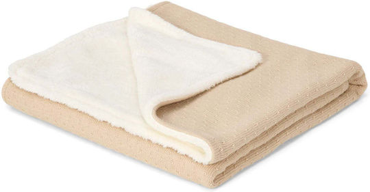 Little Dutch Κουβέρτα Αγκαλιάς & Λίκνου Pure Pure Πλεκτή Μπεζ 70x100εκ.