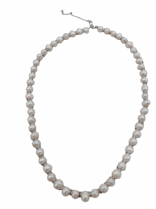 Γυναικείο Κολιέ Ασημένιο Μαργαριτάρια Silver 925