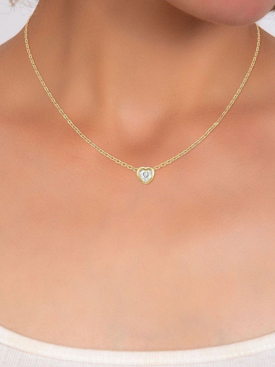 So Charm Necklace with design Heart Gold Plated