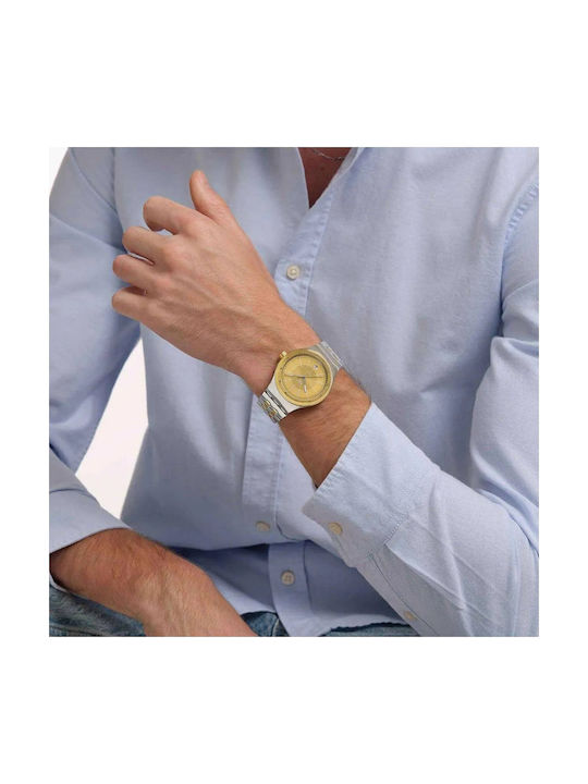 Swatch Swatch Γυναικείο Ρολόι Αυτόματο με Ασημί Μεταλλικό Μπρασελέ