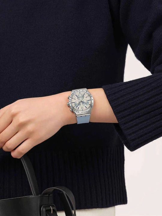 Swatch Swatch Women's Watch Chronograph with Blue Metal Bracelet