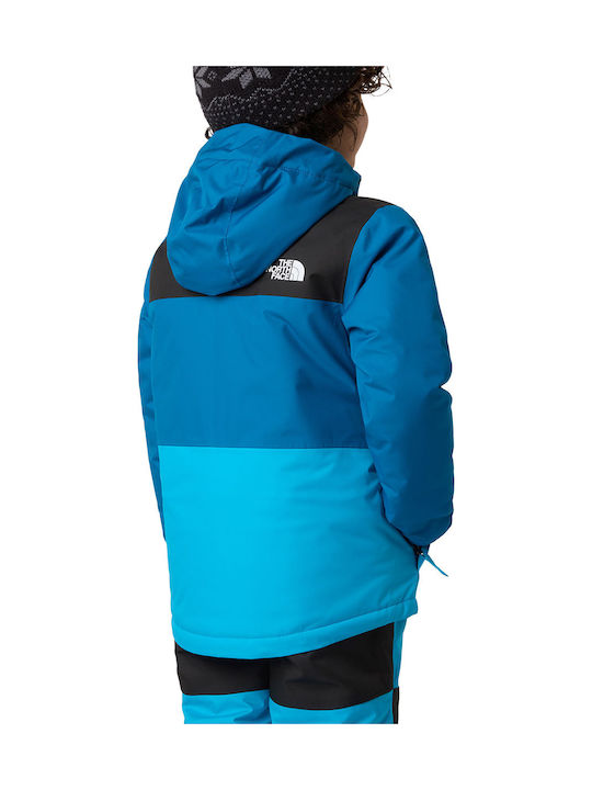 Waterproof Kids' Sports Jacket Windproof with Hood Petrol Blue Freedom