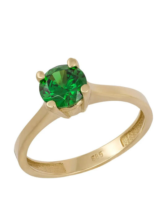 Ring with Zircon made of Gold 14K