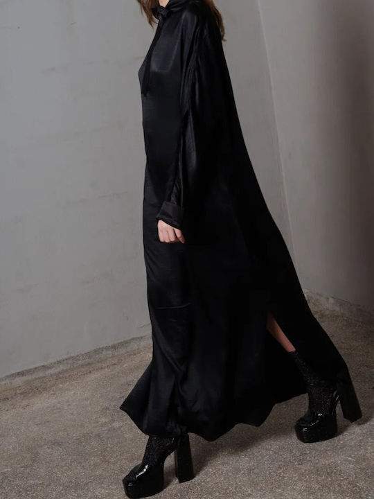 Maxi Evening Dress Satin Black