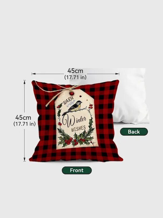 By Queen Limited Festive Edition Μαξιλαροθήκη Buffalo Plaid Σχέδιο “warm Winter Wishes”