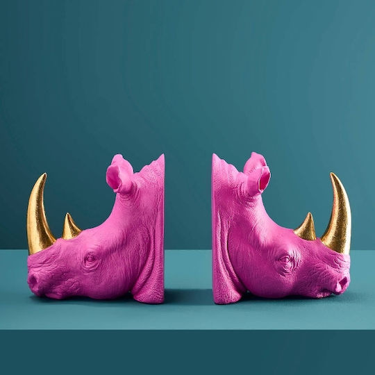 Комплект От 2 Поставки За Книги Rhino Магента От Полимерен Камък