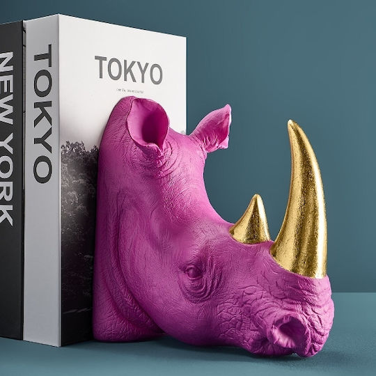 Комплект От 2 Поставки За Книги Rhino Магента От Полимерен Камък