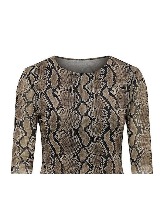 Women's Blouse Animal Print Sepia Tint
