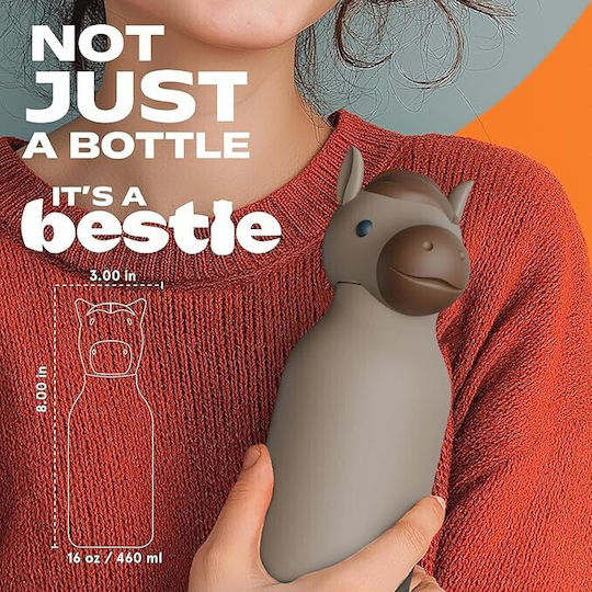 Asobu Kids Water Bottle Thermos Stainless Steel with Straw 460ml