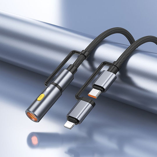 Hoco USB-C to Lightning Cable 60W Γκρι 1.2m (300492)