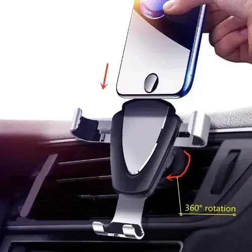 Andowl Car Mobile Mount with Adjustable Hooks Black-Gold