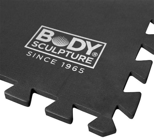 Body Sculpture EVA Gym Floor Puzzle Tatami Mat Black 4pcs 60x60x1.2cm
