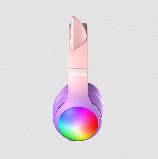 Kiddoboo Delulu Bluetooth Wireless Over Ear Headphones with 8 hours of Operation Pink