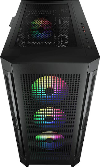 Cougar Duoface Pro RGB Геймърско бюро Midi Tower Компютърна кутия със страничен прозорец Черен