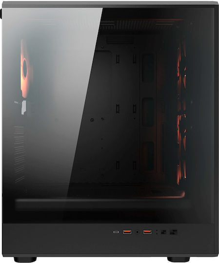 Cougar Duoface Pro RGB Геймърско бюро Midi Tower Компютърна кутия със страничен прозорец Черен