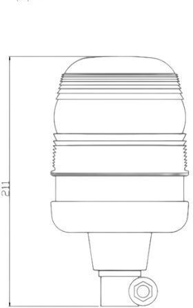 LED Beacon Embedded Orange Quick Connection E-mark 4 Functions 12v24v