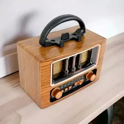 Cmik MK-263BT Retro Επιτραπέζιο Ραδιόφωνο Επαναφορτιζόμενο με Bluetooth και USB Καφέ