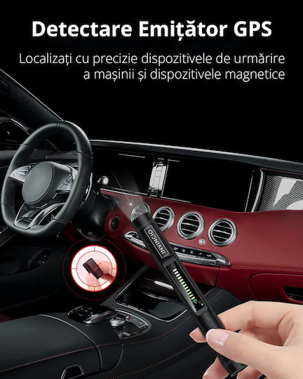 Invincio Detector Portabil Microfon Cameră Spion 12 Niveluri De Detectare Indicator Led Sunet Detectează Gps Gsm Localizatoare Dispozitive De Ascultare Alte Surse Ascunse Frecvențe 100 Micro Hz-8 Ghz Negru Mat