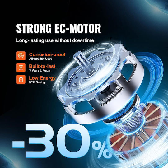 Ventilator Duct Pentru Aerisire Controler Temperatură Umiditate 205 Cfm Motor Ec 21 W 220m³/h Răcire Corturi De Cultivare Hidroponie Vevor