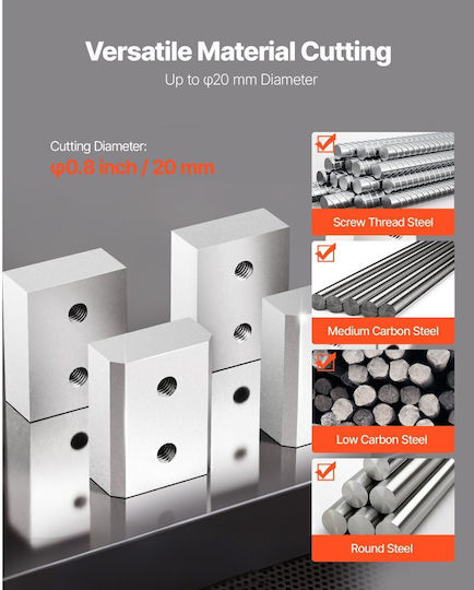 Vevor Reinforcement Cutting Blades 6 Pieces Spare Blades Jaws Electric Reinforcement Cutter 3/4 Inch 20mm #6 Double-Sided High Hardness Steel Cr12mov Fast Performance Screws Spring Washer Silver