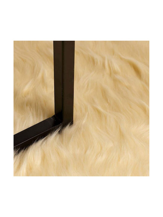 vidaXL Χαλί Τζακιού Δερμάτινο 240x240cm Κρεμ