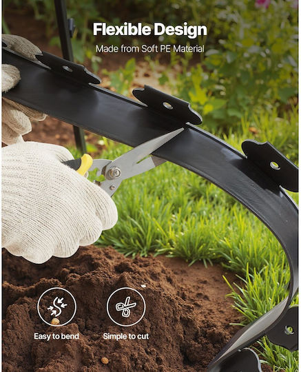 Vevor Plastic Landscape Edging Garden Edging 600 X 5 Cm 120 Nails No Dig Flexible Lawn Edging Rolls UV Resistant Mini Fence Edging Path Edging Flower Beds Yard Paving