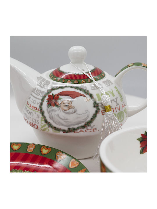 Velve Ornament de masă de Crăciun Ceainic Ceramic