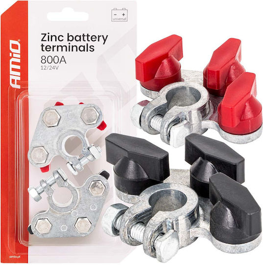 Amio Set of 2 Zinc Battery Terminals 800A 04391
