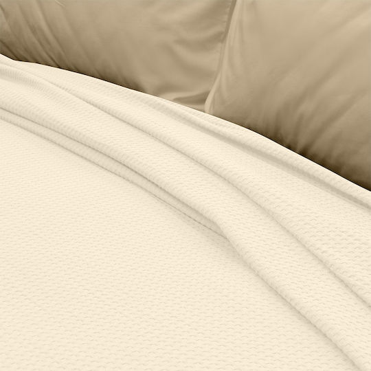 Lino Home Cocoon Pique Blanket Double 240x260cm Ecru