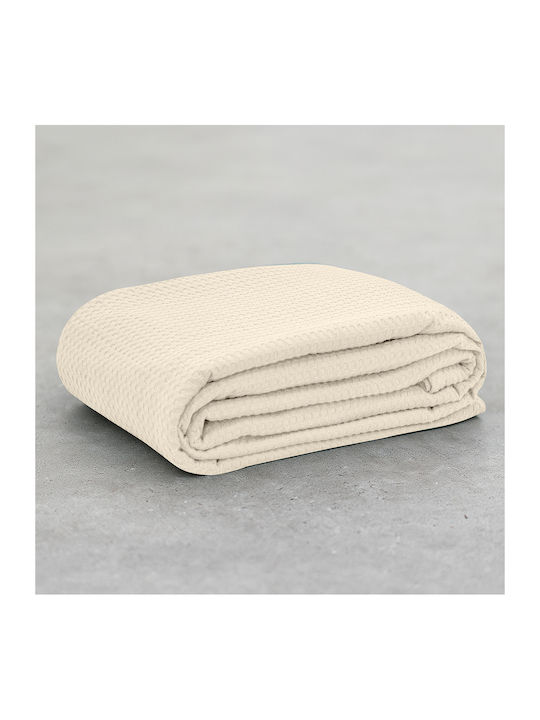 Lino Home Cocoon Pique Blanket Double 240x260cm Ecru