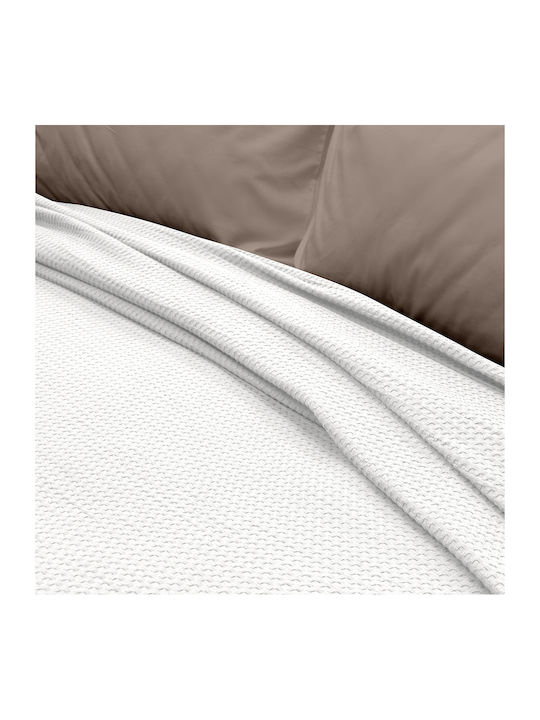 Lino Home Cocoon Piqué Decke Übergröße 220x240cm Weiß