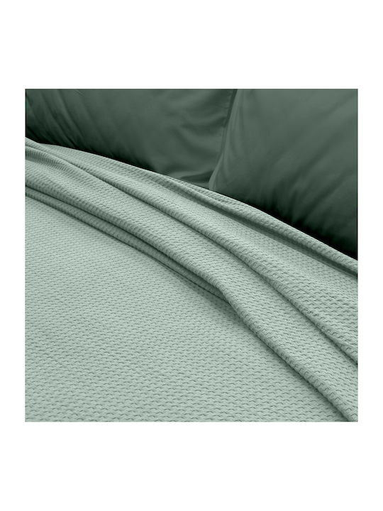 Lino Home Cocoon Pique Double Blanket 220x240cm Mint
