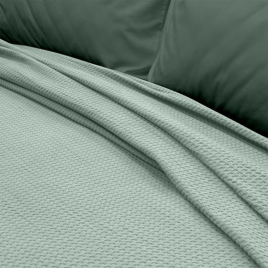 Lino Home Cocoon Pique Double Blanket 220x240cm Mint