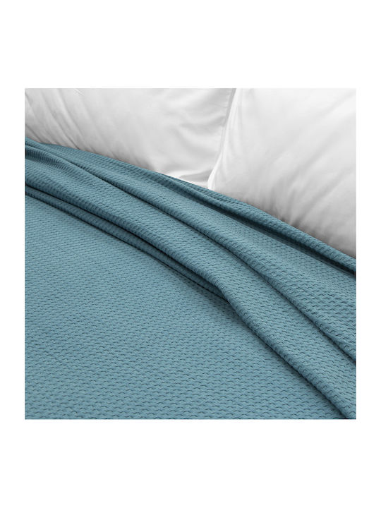 Lino Home Cocoon Одеяло Пике Свръхголямо 240x260см Петролено