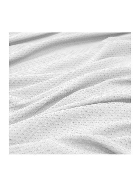 Lino Home Cocoon Κουβέρτα Πικέ Μονή 170x240εκ. Λευκό