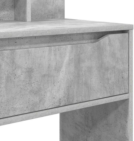 Masută De Toaletă De Podea Din Lemn Gri Cu Oglindă 60x39.5x135cm