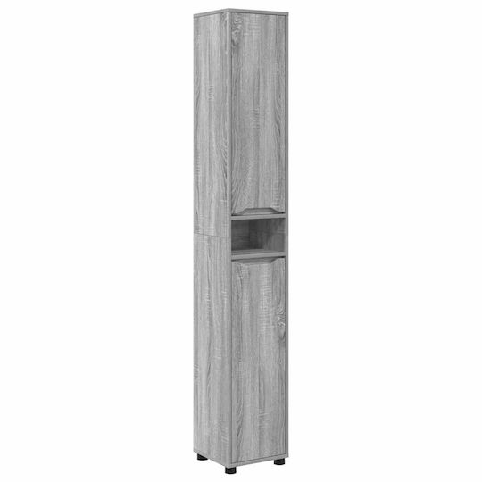 vidaXL Waschtisch mit Waschbecken, Spiegel & Säule L60xB60xH20cm Gray Sonoma