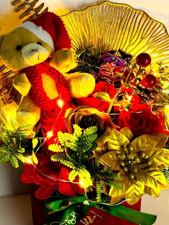 Velve Weihnachtsdekoration Blume Beleuchtet Länge 13cm.