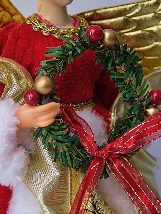 Christmas Decoration Snow Queen Tree Topper Red Gold 30cm
